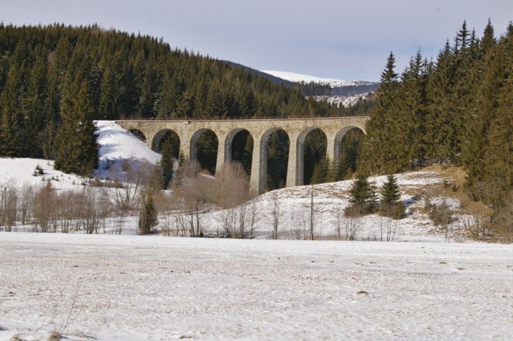 Chmarošský viadukt v zime